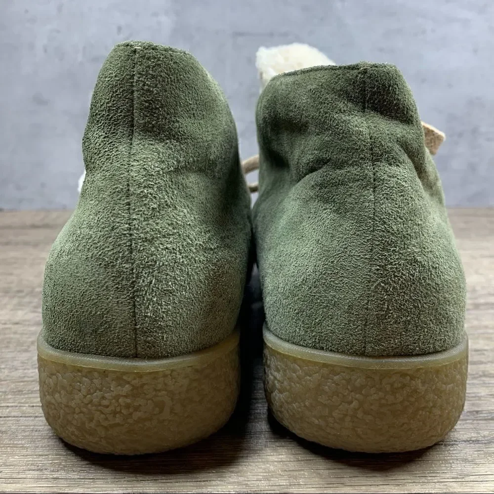 HUSH PUPPIES WOMEN'S~GREEN SUEDE~WEDGE~VIGOR II~ANKLE BOOTIES~SIZE 8M‎